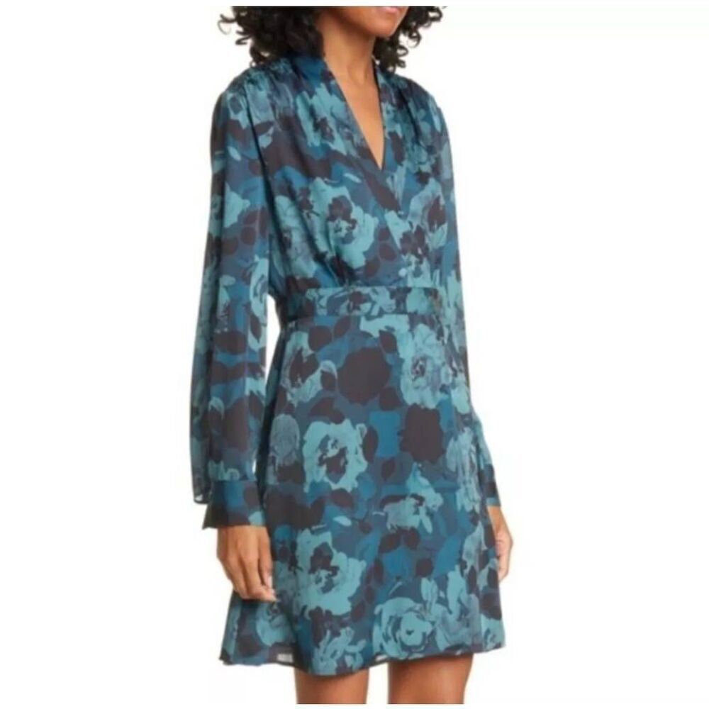 Equipment Green Black Floral Dress Size 6